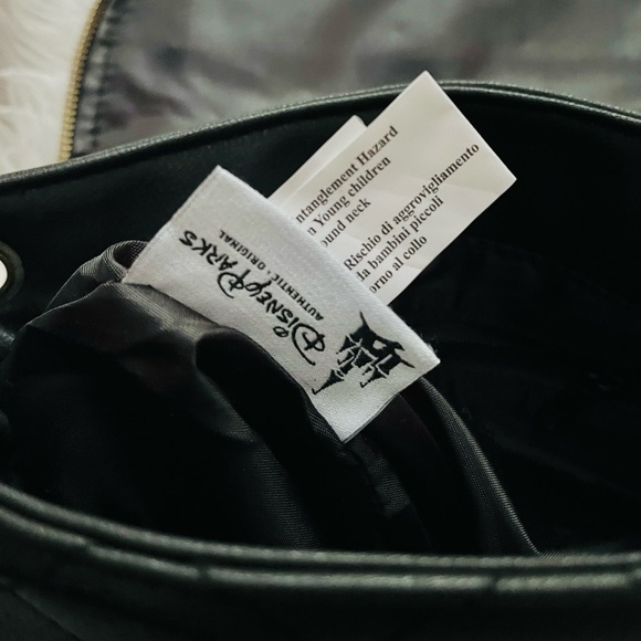 Disney Parks Quilted Studded Mickey Stitched Outline Black Crossbody Bag - Picture 7 of 8